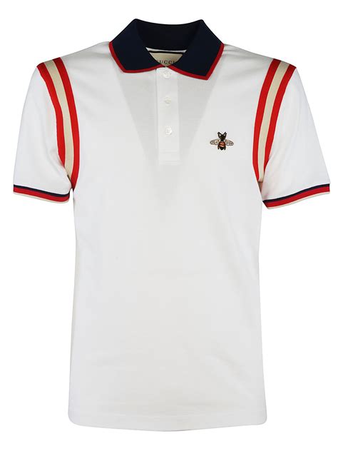 gucci white polo shirt replica|gucci bee embroidered polo shirt.